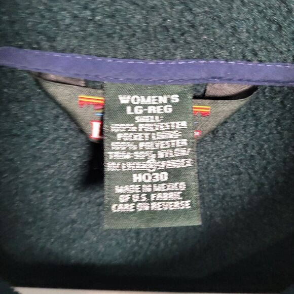 L.L. Bean Jacket Women's Size L Polartec Fleece Full Zip Green Pockets - Picture 8 of 9